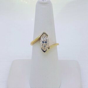 2 CT Moissanite Diamond Marquise Bypass Ring Size 5.5 by Venus And Vulcan